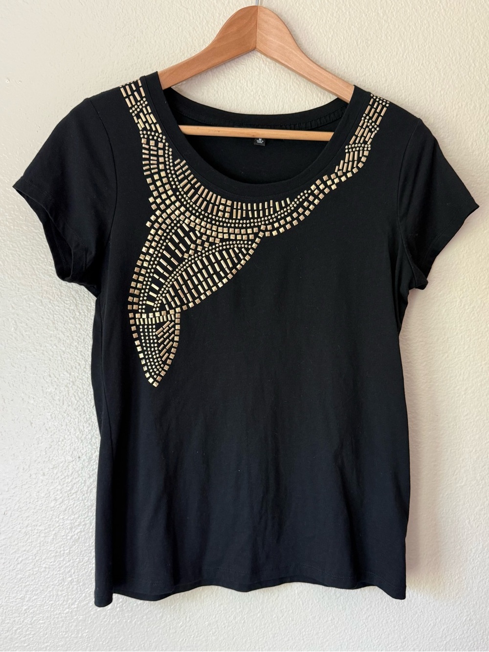 ❇️Chaus Sport Short-Sleeve Tee with Gold Studded Neckline 2 for $22❇️
